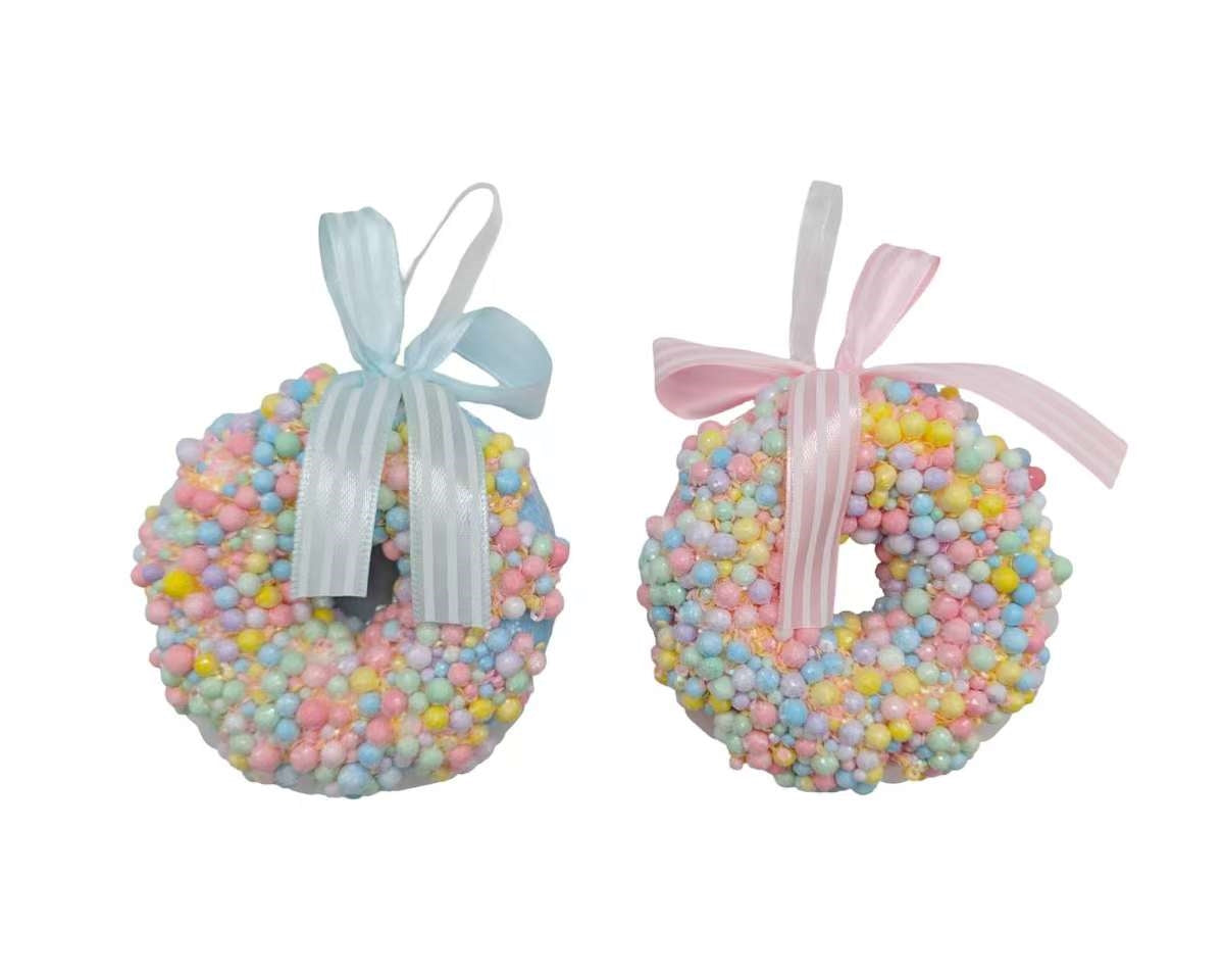 Bulk 24 Xmas Candycane Bow Donut Sml 9.5x4cm 2 Asst