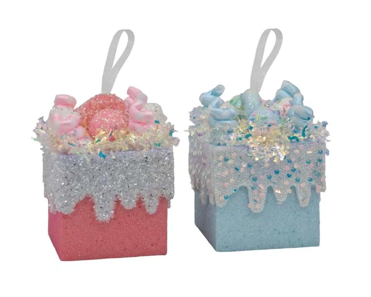 Bulk 12 Xmas Candycane Gift Box 11.5x14.5cm 2 Asst