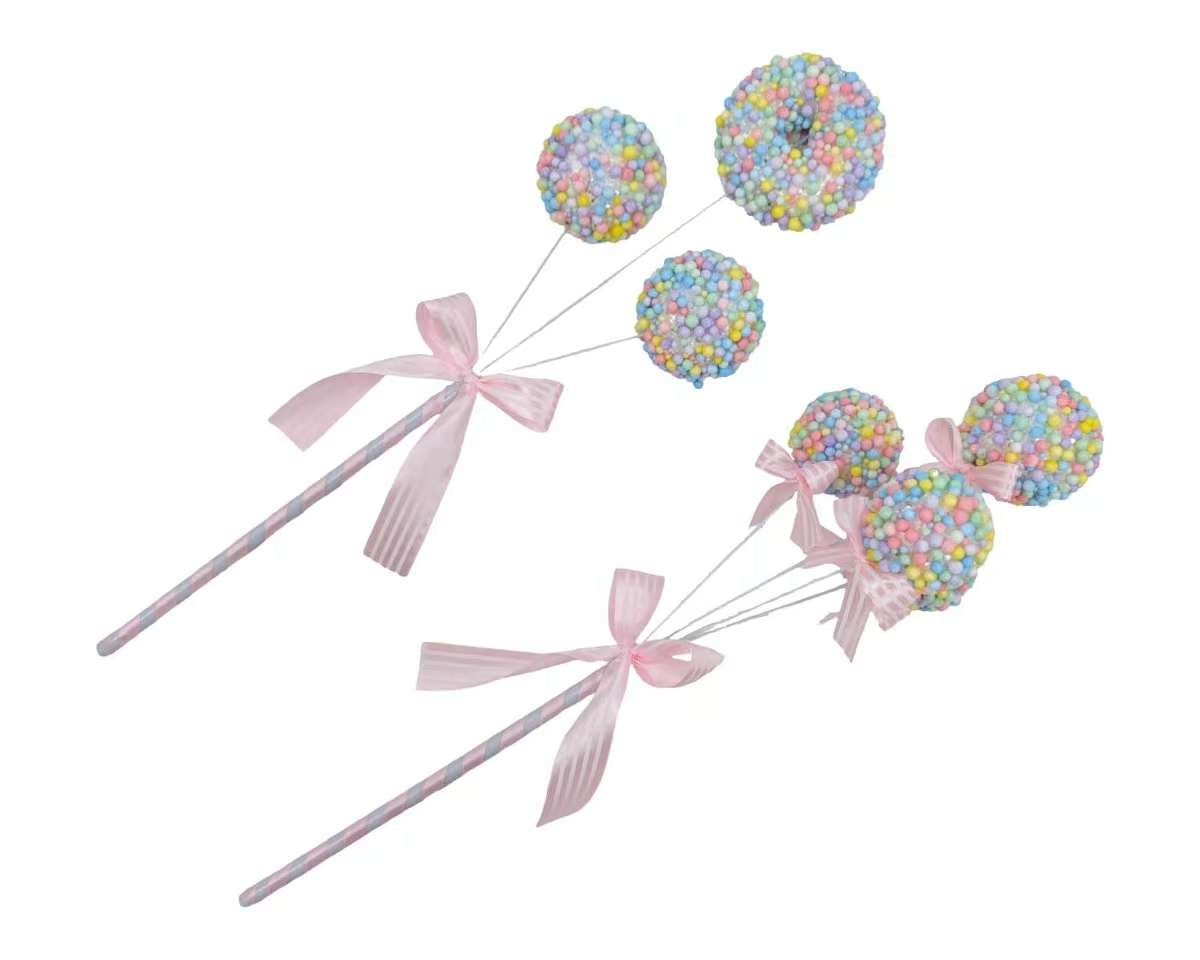 Bulk 24 Xmas Candycane Donut Pick 13x49cm 17x47cm 2 Asst