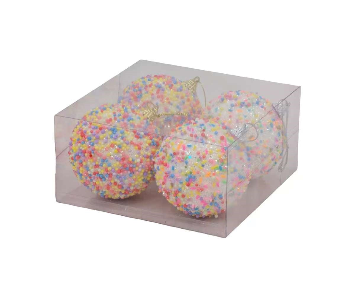 Bulk 12 Xmas Candycane Bauble pk4 8cm