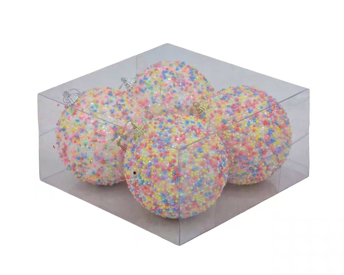 Bulk 12 Xmas Candycane Bauble pk4 10cm