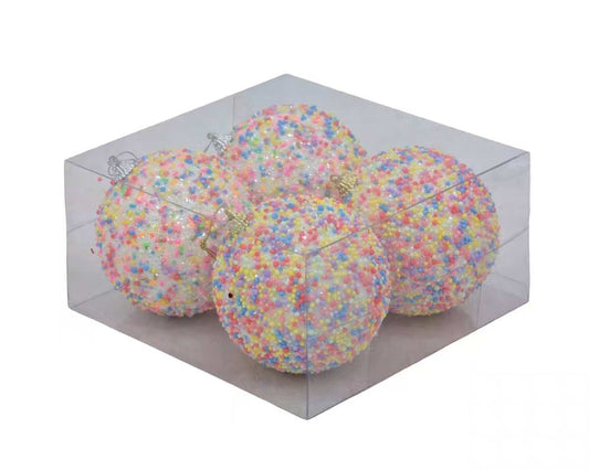 Bulk 12 Xmas Candycane Bauble pk4 10cm