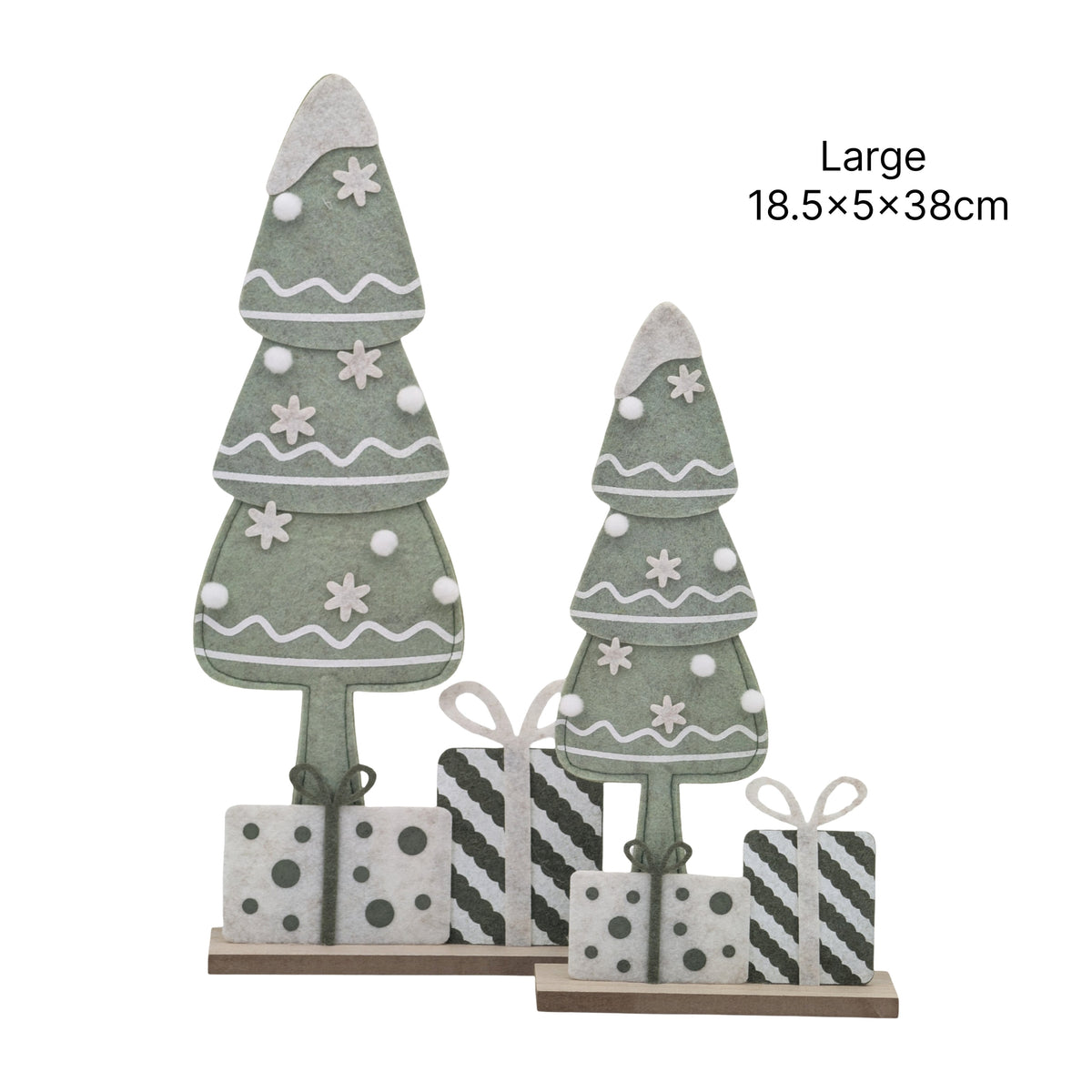 Bulk 12 Xmas Felt Tree Lrg 18.5x5x38cm
