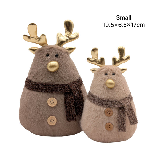 Bulk 12 Xmas Fabric Reindeer Deco Sml 10.5x6.5x17cm