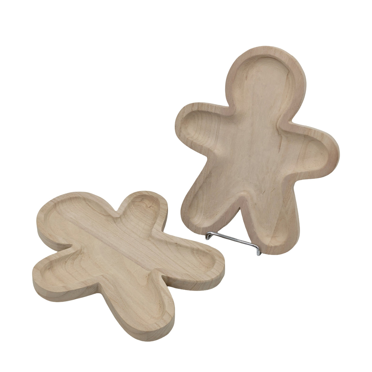Bulk 8 Xmas Wooden Gingerbread Man Tray 28x34x3cm