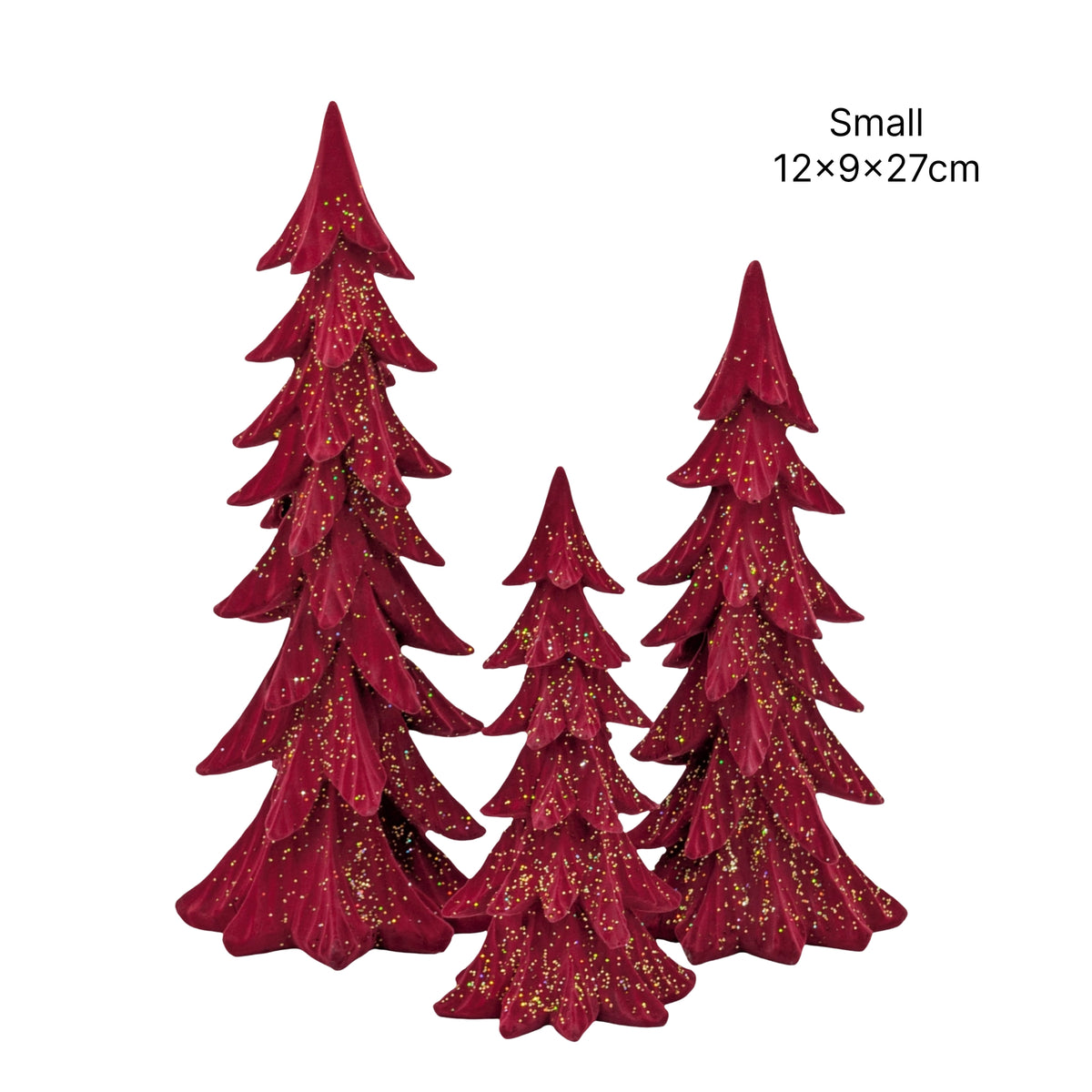 Bulk 8 Xmas Polyresin Tree Sml 12x9x27cm