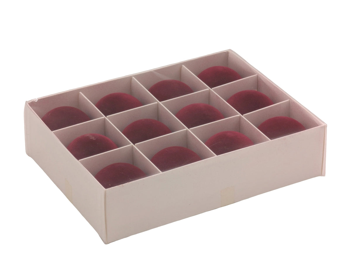 Bulk 12 Xmas Burgundy Velvet Ornament pk12 d6cm