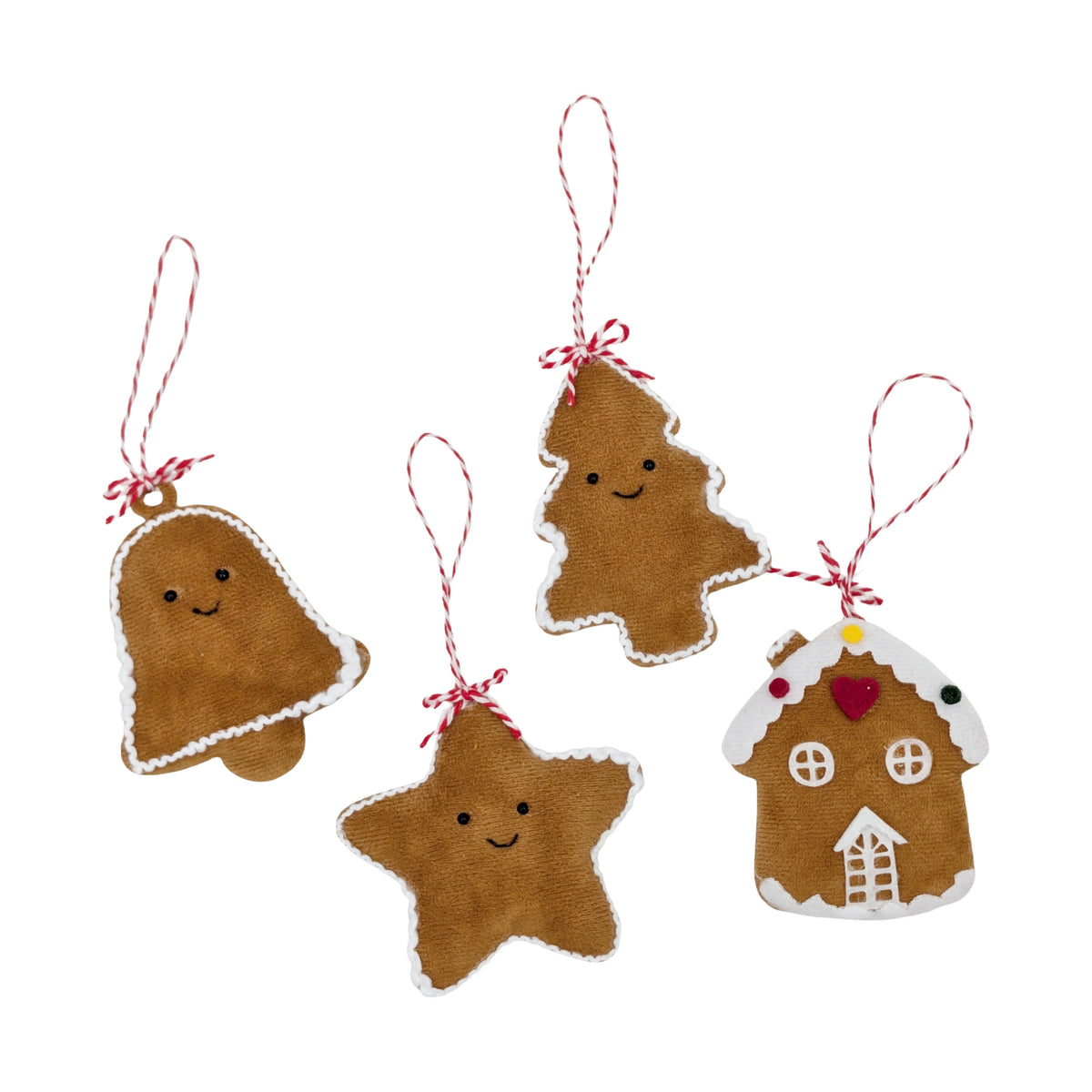 Bulk 24 Xmas Hanging Gingerbread W Dangling Legs 16cm 4 Asst