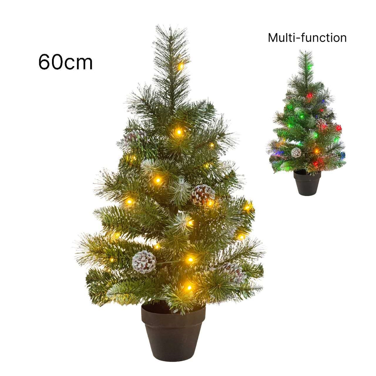 Bulk 6 Xmas Led Frost Tree 60cm 70led Multi Function