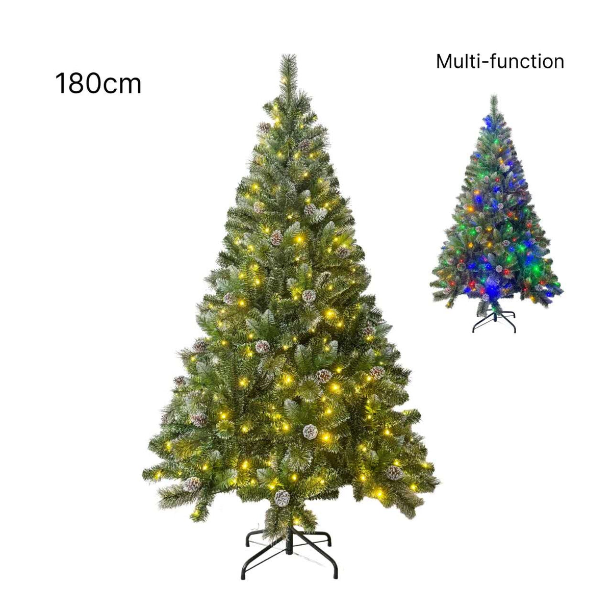 Xmas Led Frost Tree 180cm 750led Multi Function
