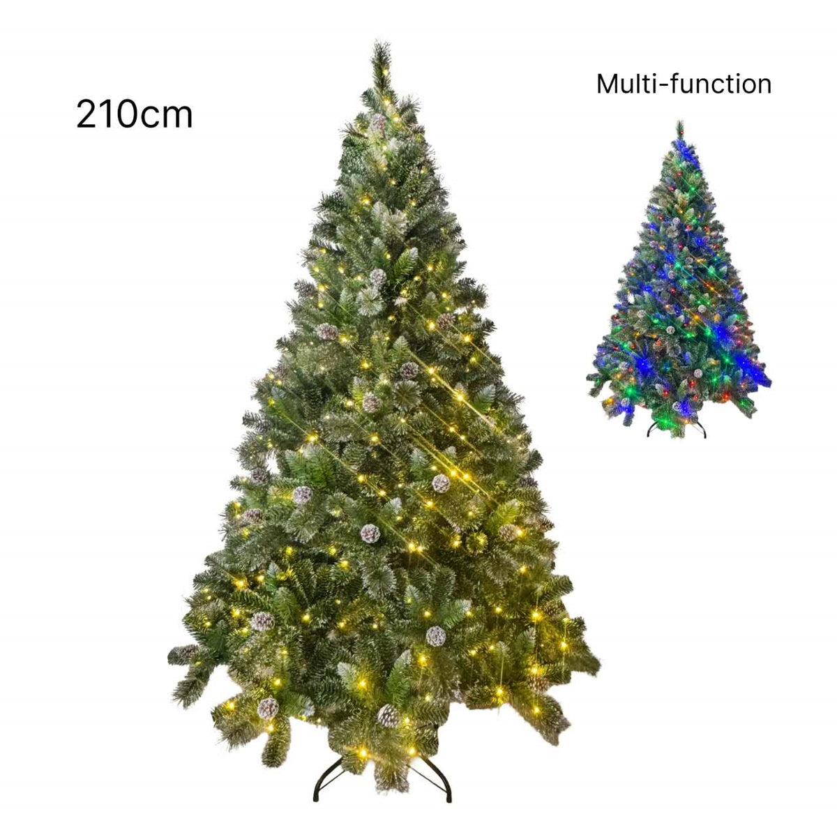 Xmas Led Frost Tree 210cm 1150led Multi Function