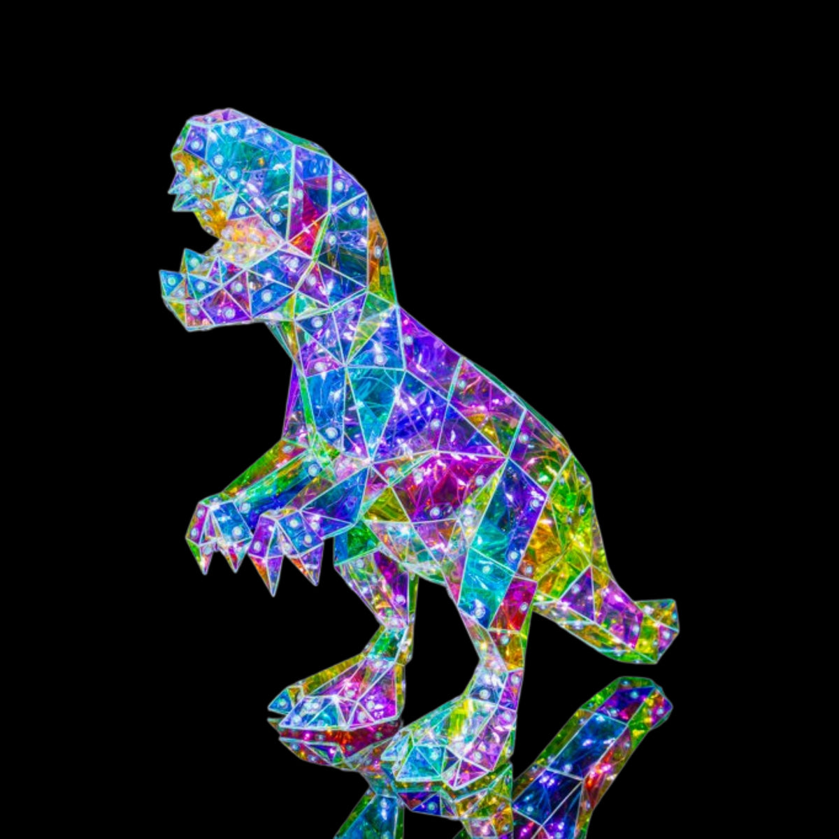 Bulk 6 Led Iridescent Tyrannosaur 9.5x24.3x19.7xm