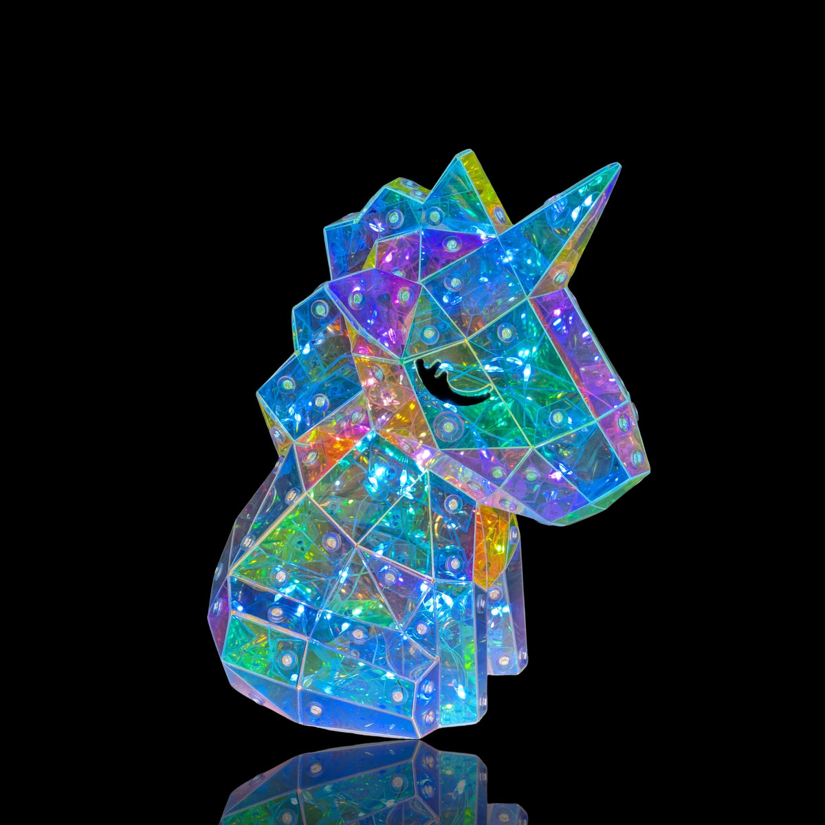 Bulk 6 Led Iridescent Unicorn 16.8x11.8x20.4cm