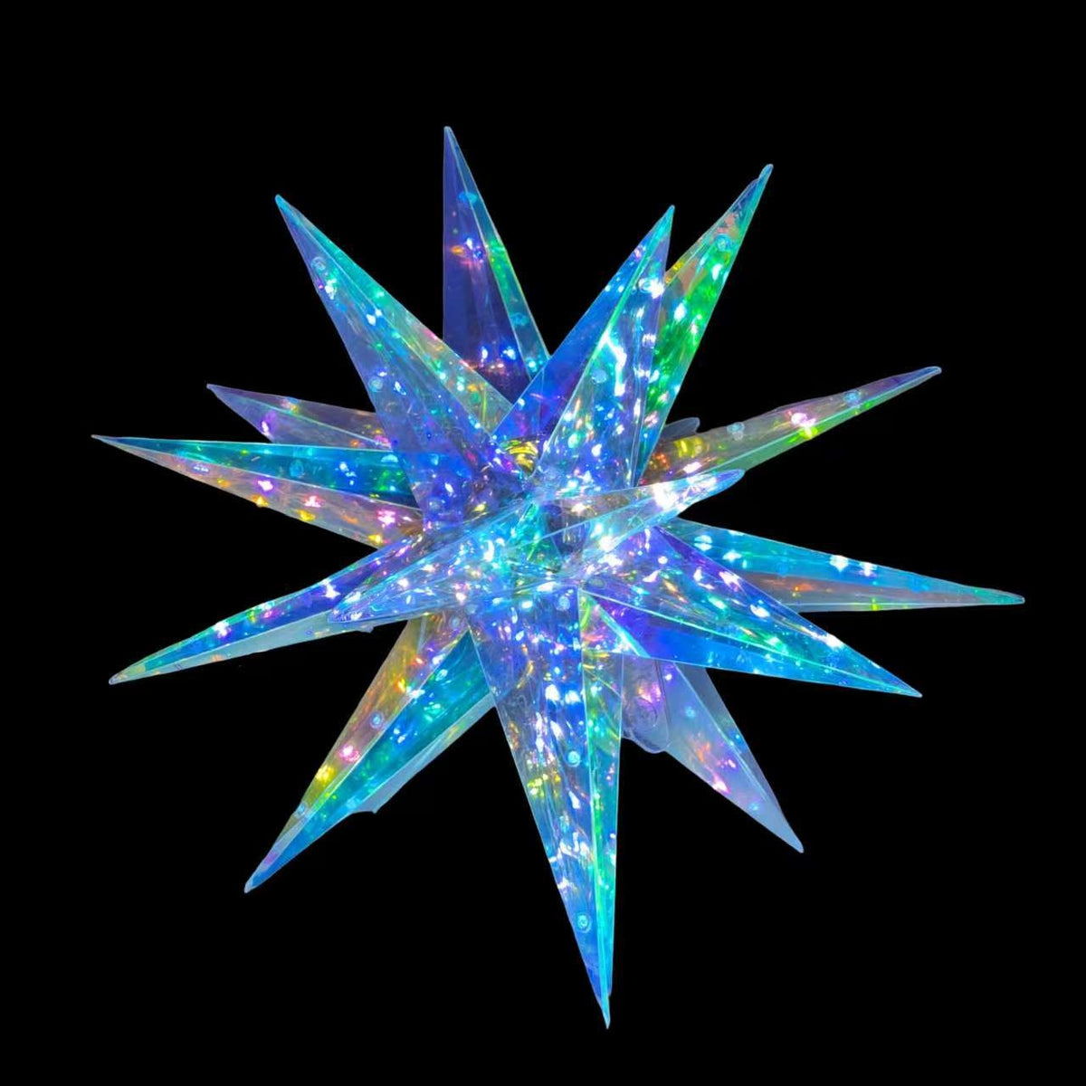 Bulk 4 Led Xmas Iridescent Explosion Star 35cm