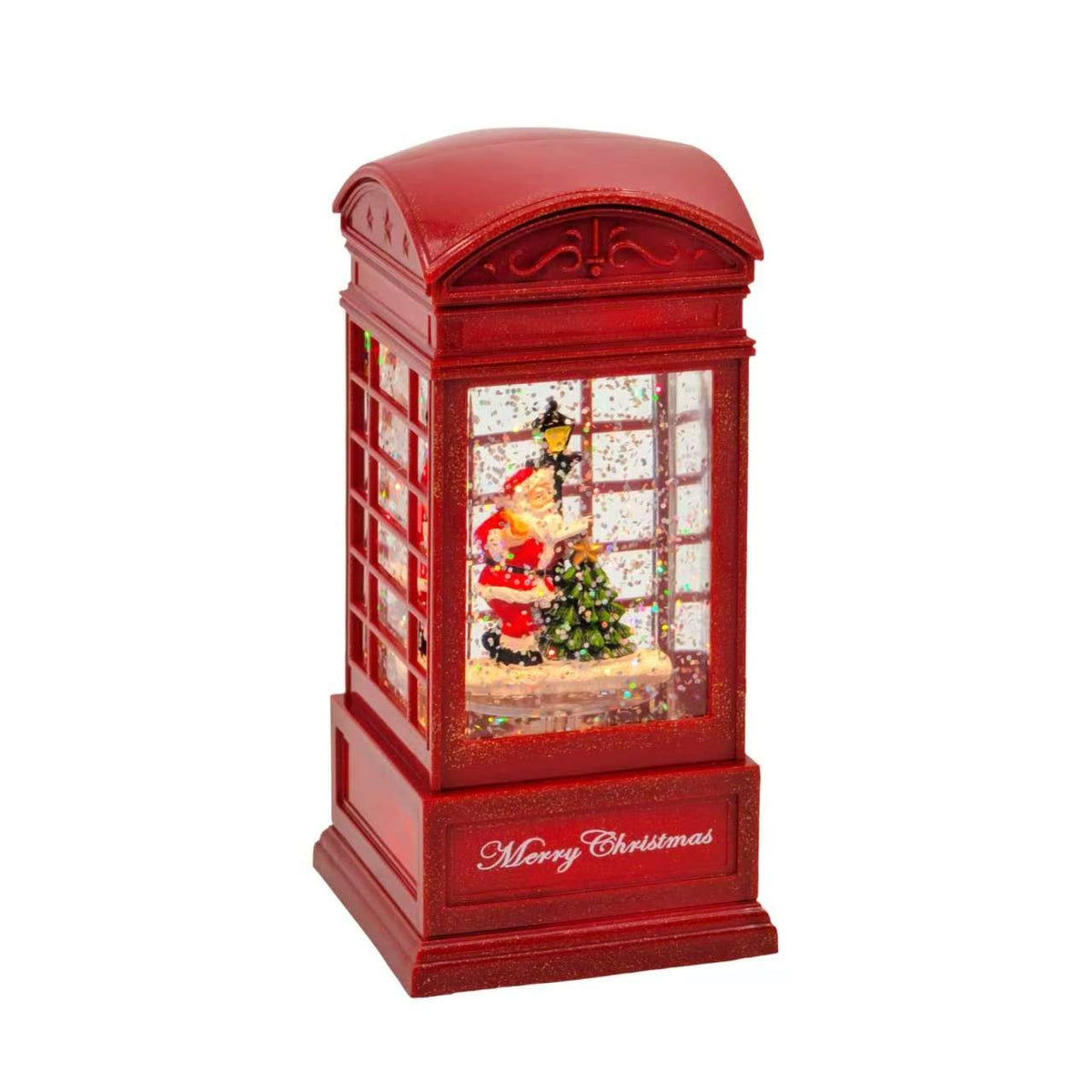 Bulk 4 Xmas Led Telephone Box Lantern 8x8x16.6cm