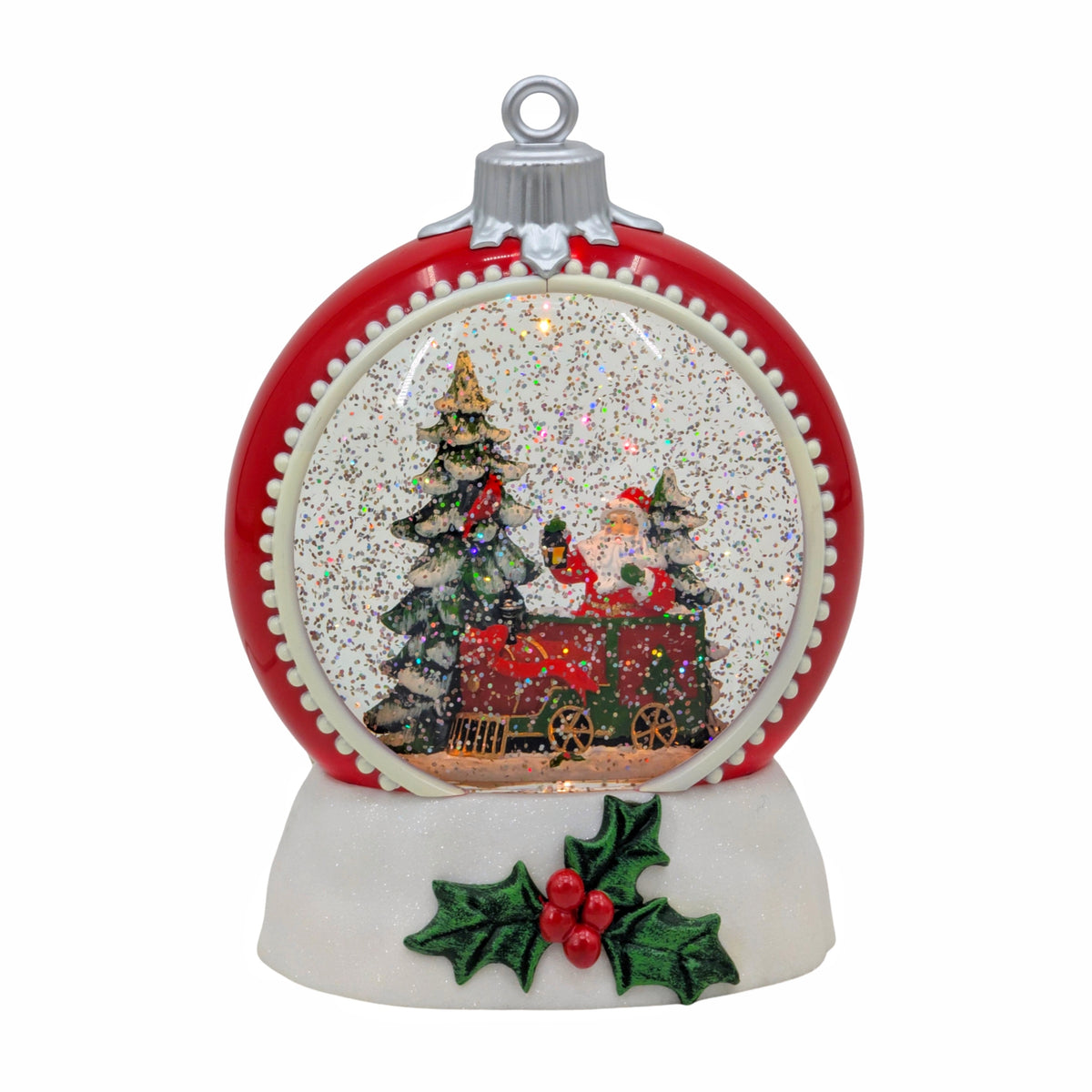 Bulk 3 Xmas Led Santa's Steam Train Bauble 17.5x10.5x21cm