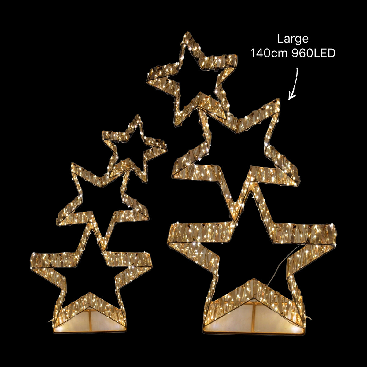 Xmas Led Stacked Star 140cm 960led