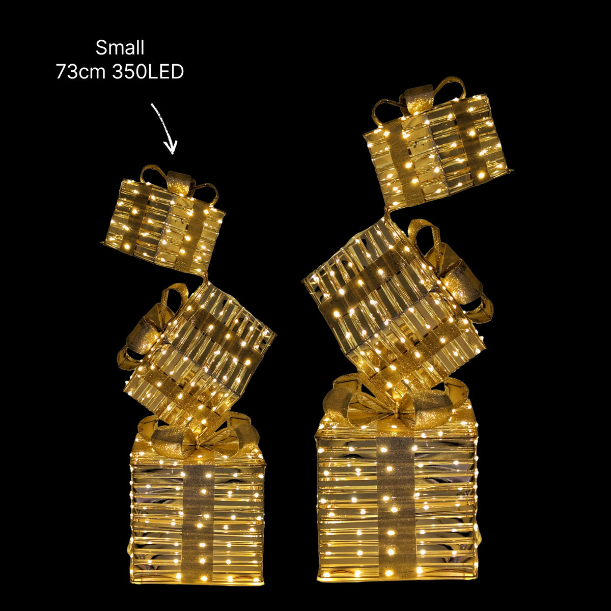 Bulk 2 Xmas Led Stacked Gift Box Square 73cm 350led