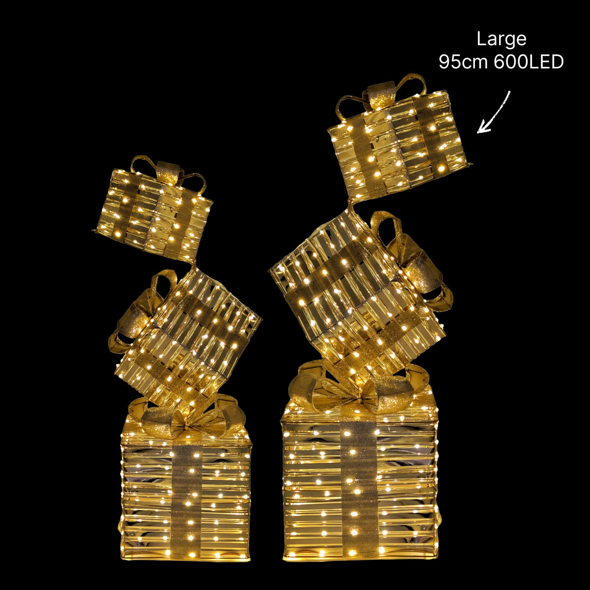 Xmas Led Stacked Gift Box Square 95cm 600led