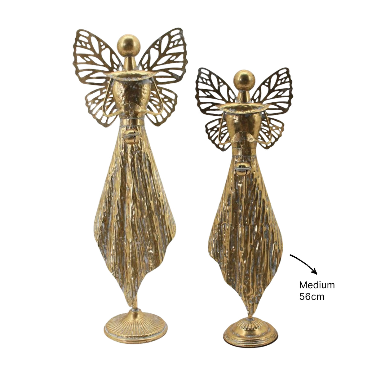 Bulk 4 Rustic Gold Metal Angel Deco Med 20x11.5x56cm