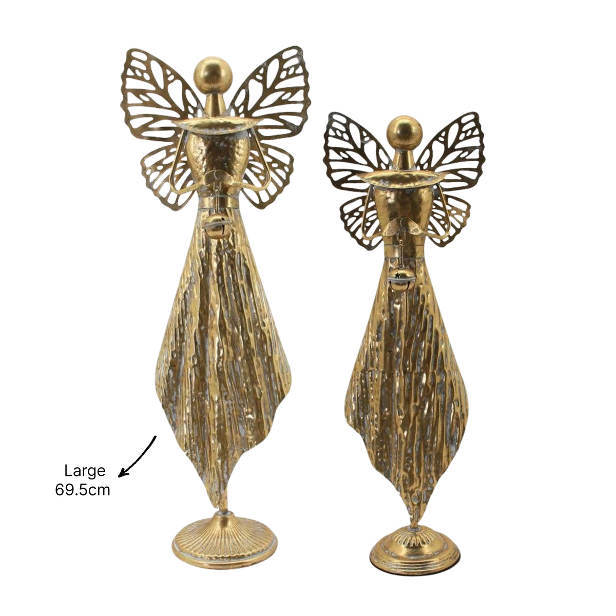 Bulk 4 Rustic Gold Metal Angel Deco Lrg 27x15x69.5cm