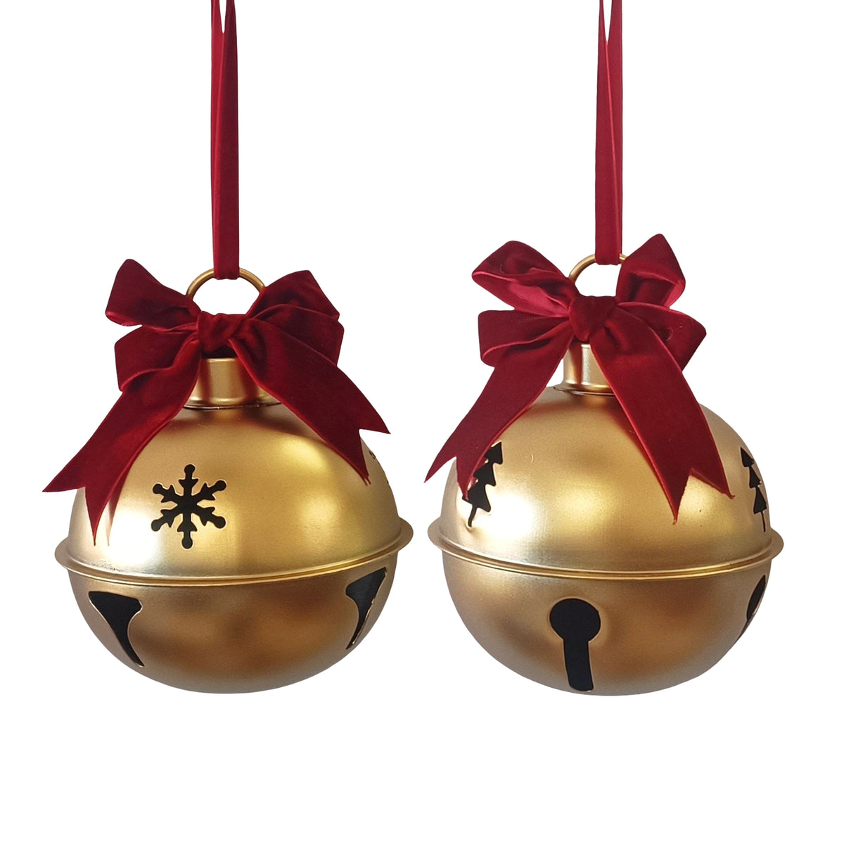 Bulk 12 Xmas Gold Bell Round 14x14x29cm 2 Asst