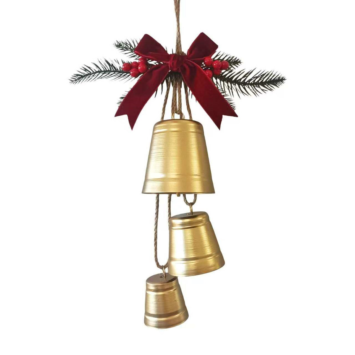 Bulk 12 Xmas Gold Bell Pine Trio 24x7.8x42cm