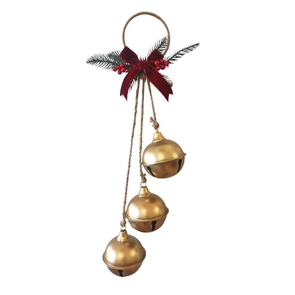 Bulk 8 Xmas Gold Bell Hanging Drop 24x10x57cm