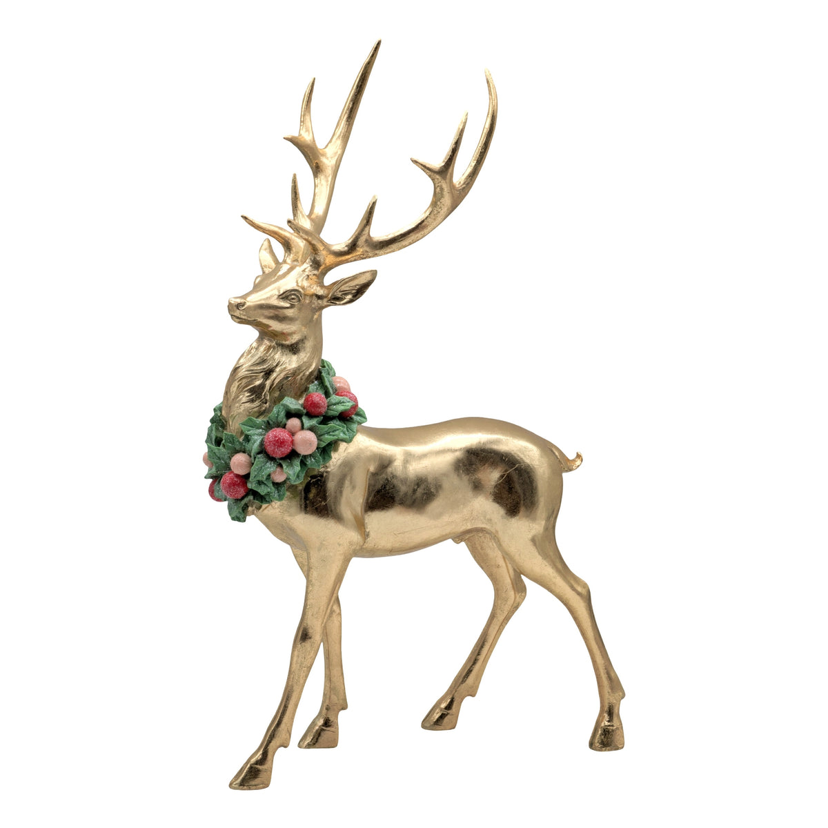 Bulk 3 Gold Reindeer Standing 28x14x45.5cm