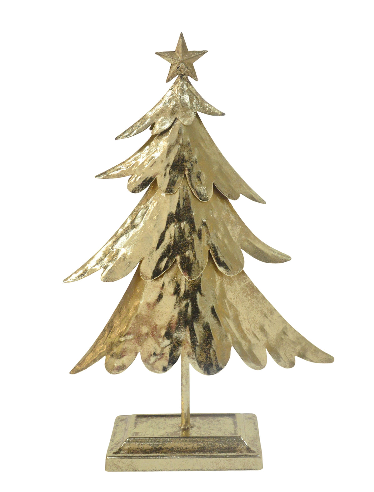Bulk 6 Rustic Gold Metal Xmas Tree 23x8x37cm