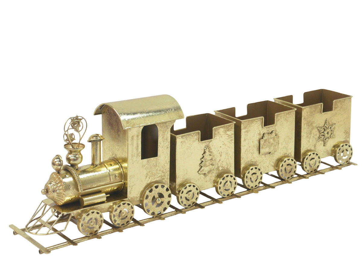 Rustic Gold Metal Train 93x19x28.5cm