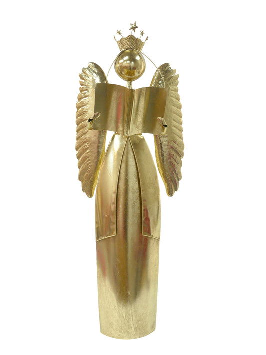 Rustic Gold Metal Xmas Angel 54x31x151cm