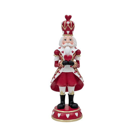 Bulk 4 Resin Heart Pattern Nutcracker 12.1x11.6x34.9cm