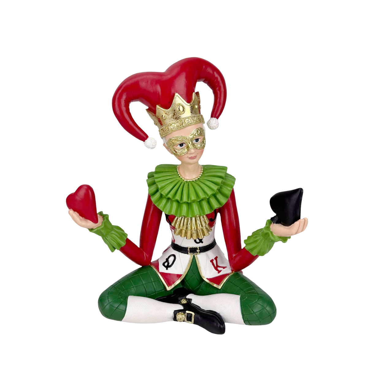 Bulk 4 Resin Sitting Card Suit Jester 26.5x15x32cm