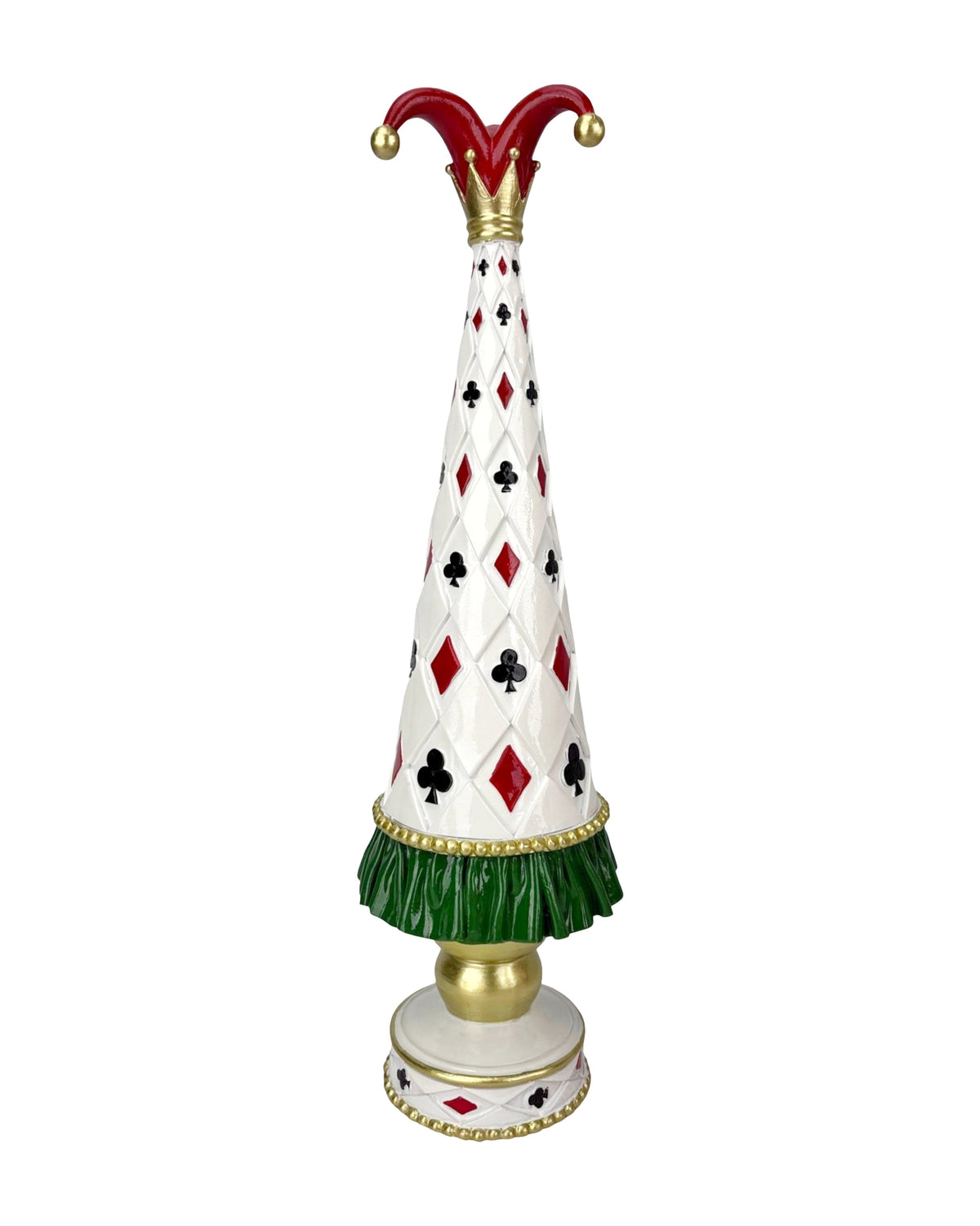 Bulk 4 Resin Jester Card Suit Tree Lrg 12x12x42.3cm