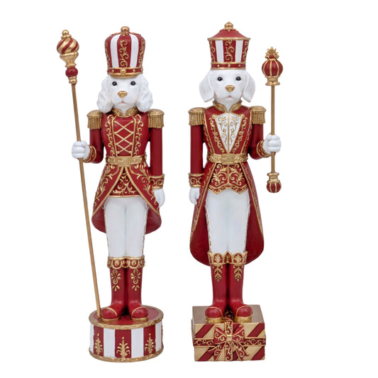 Bulk 6 Polyresin Poodle Nutcracker 14x9.5x40cm 11x10x42cm 2 Asst