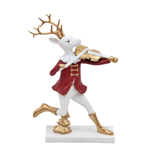Bulk 6 Polyresin Xmas Reindeer Violinist 16.9x8x24cm