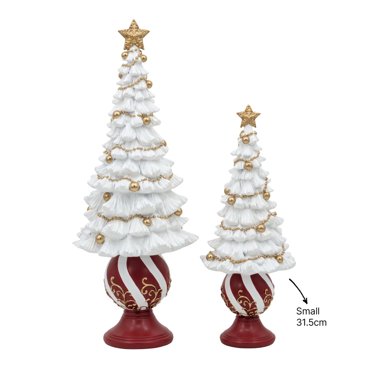 Bulk 6 Polyresin Xmas Tree Deco Sml 12.5x12.5x31.5cm