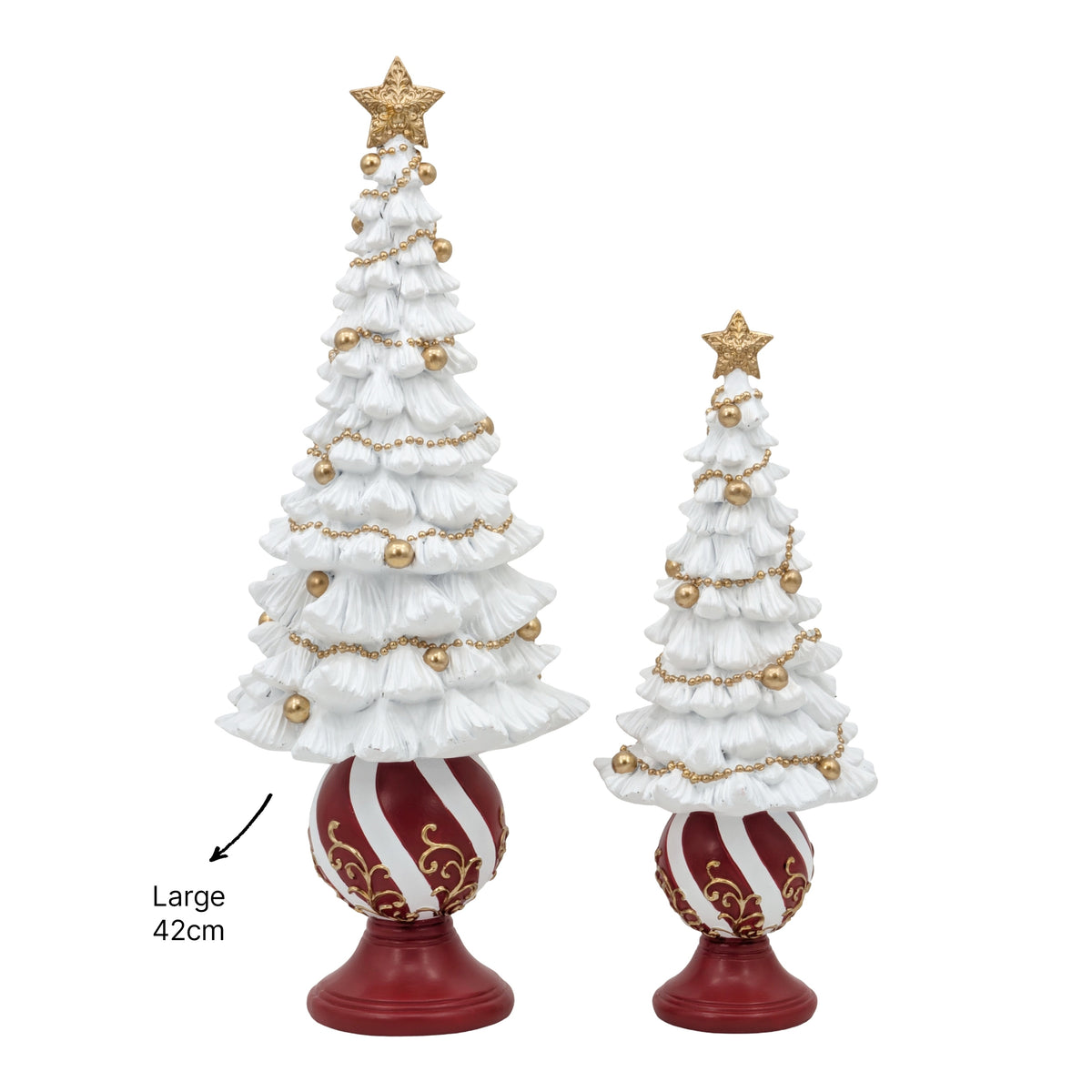 Bulk 6 Polyresin Xmas Tree Deco Lrg 17x17x42cm