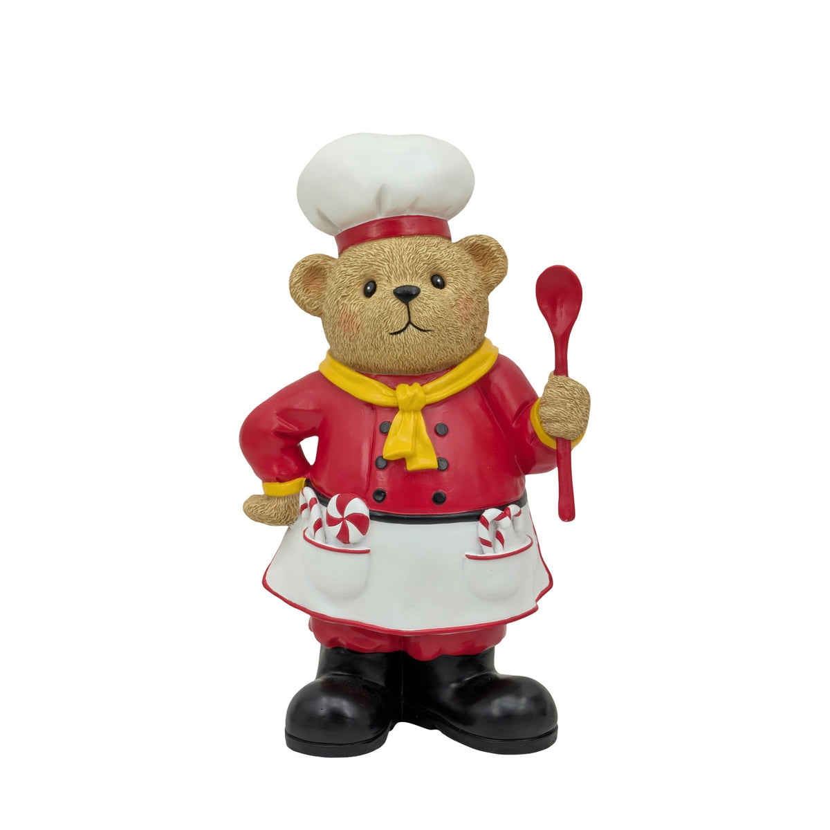 Bulk 6 Polyresin Xmas Bear Chef 17.5x12.5x30cm