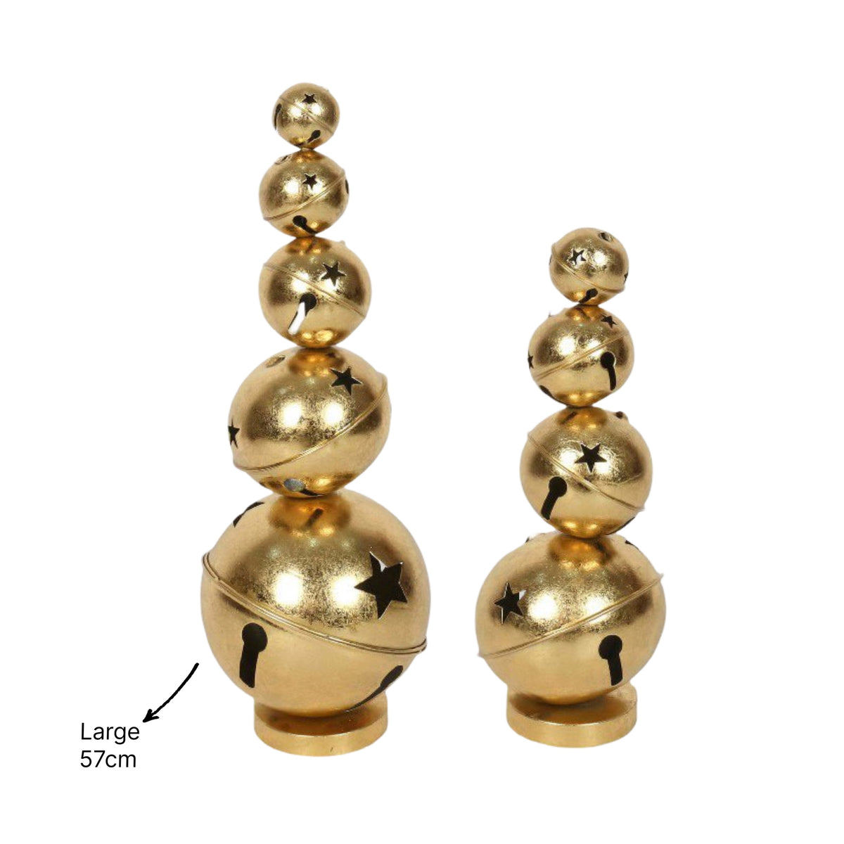 Bulk 4 Xmas Stacked Bell Decoration 20x57cm