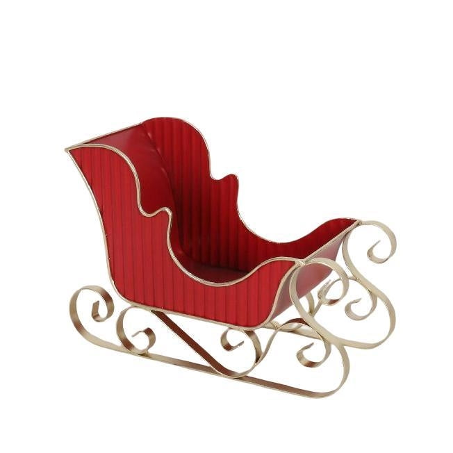 Bulk 4 Metal Sleigh Decoration 28x13x19cm