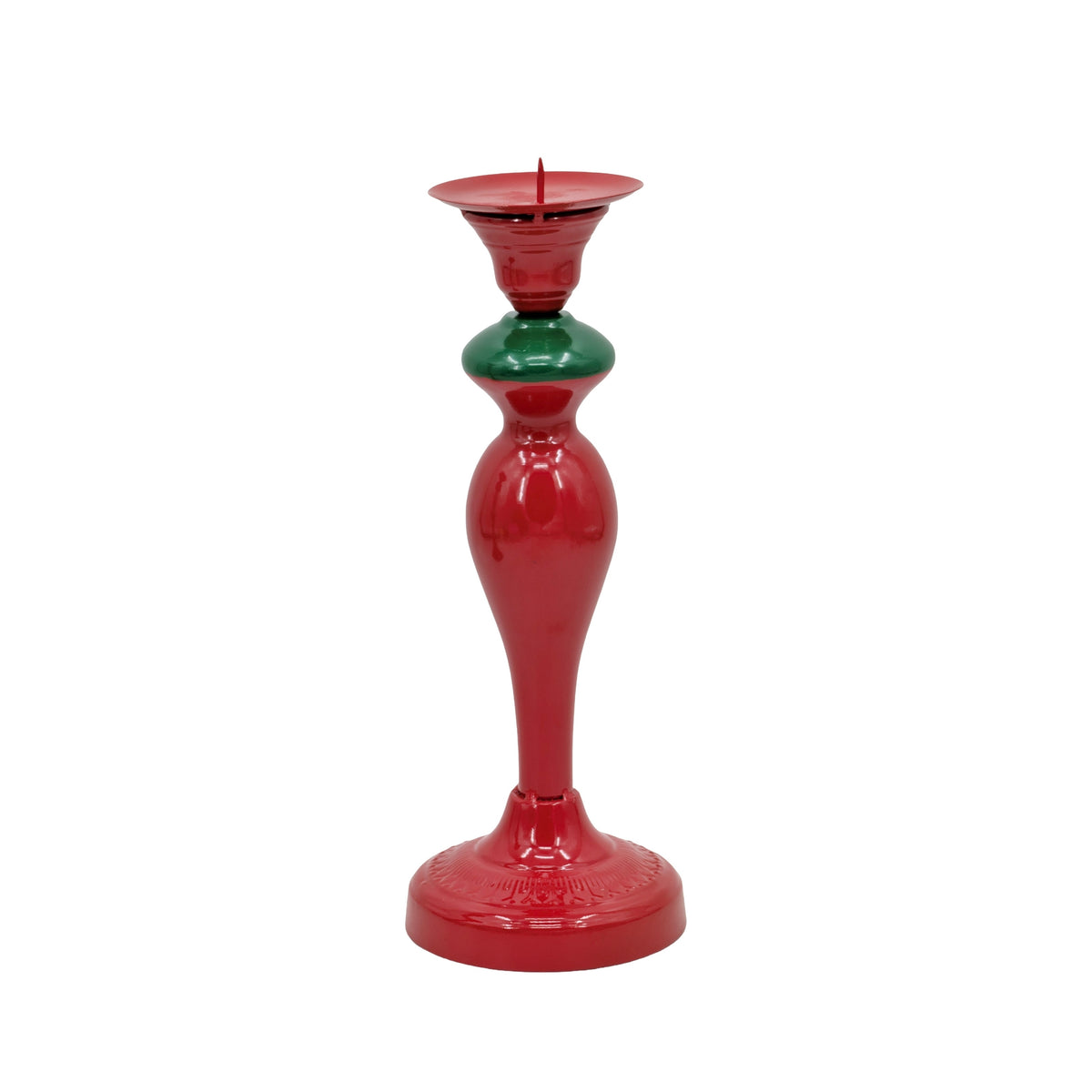 Bulk 6 Xmas Metal Red & Green Candle Holder 13.3x13.3x34.5cm