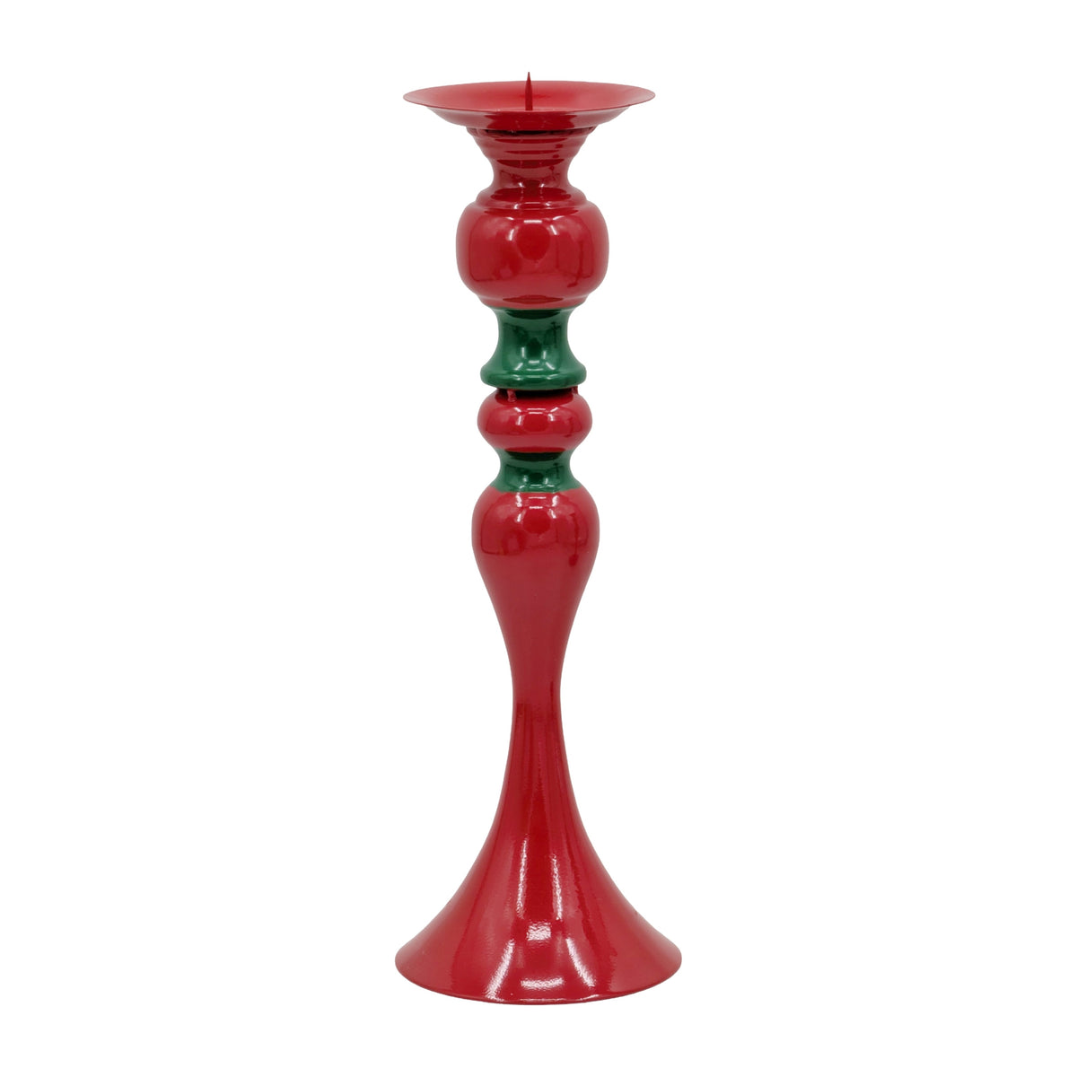 Bulk 6 Xmas Metal Red & Green Candle Holder 13x13x39cm