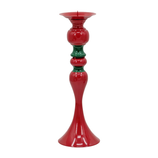 Bulk 6 Xmas Metal Red & Green Candle Holder 13x13x39cm