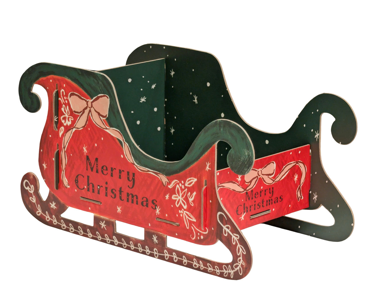 Bulk 12 Xmas Cardboard Sleigh 51x26x28cm