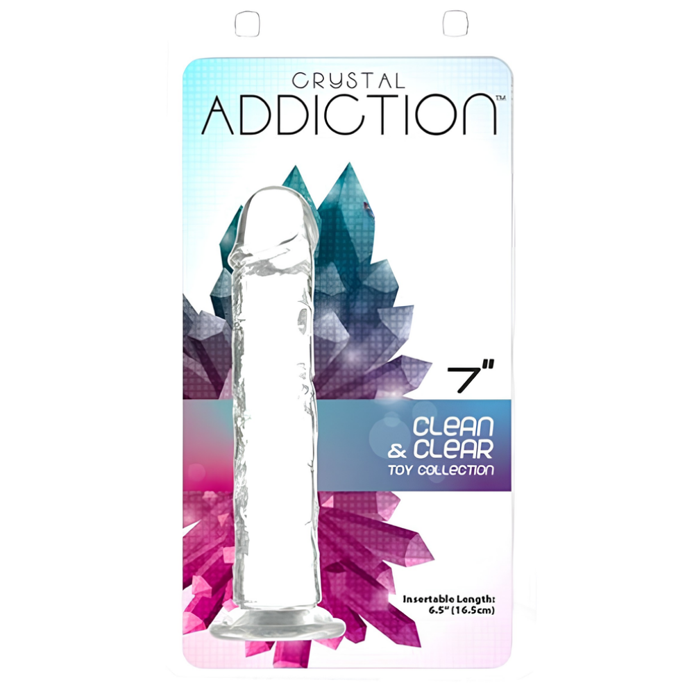 Crystal Dildo Straight 7in Clear
