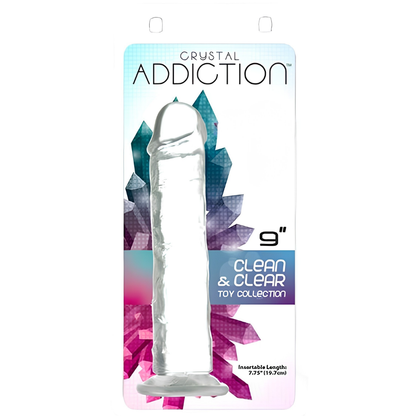 Crystal Dildo Straight 9in Clear