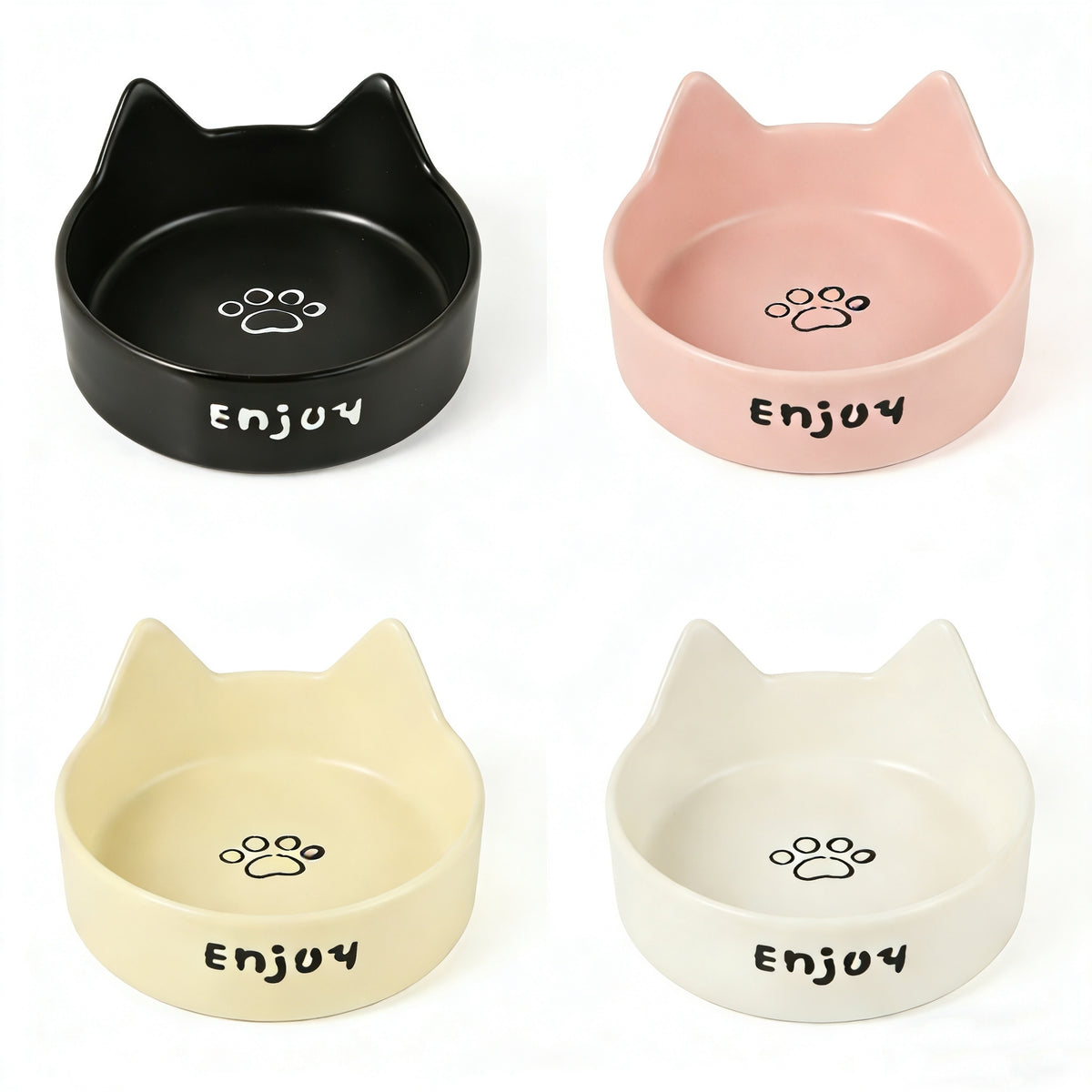 bulk 16 Meow Tainer Ceramic Bowl Assort 6cm