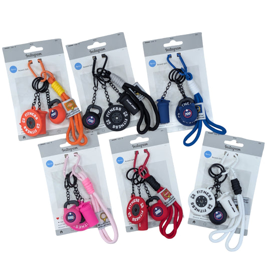 Bulk 24 set3 Fitness Keychain 6 Asst